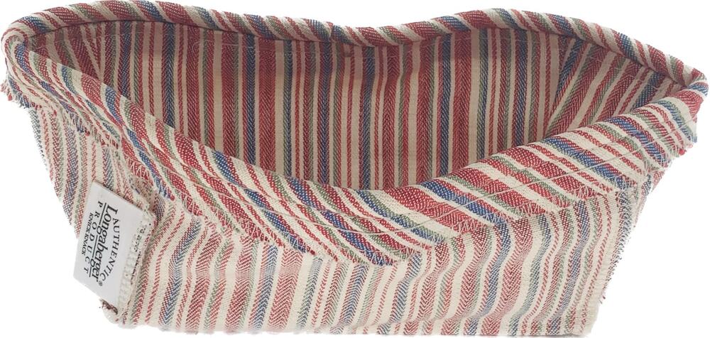 Longaberger Knick Knack Basket Liner Striped Red White Blue 6"x3.5"x 2.5" USA